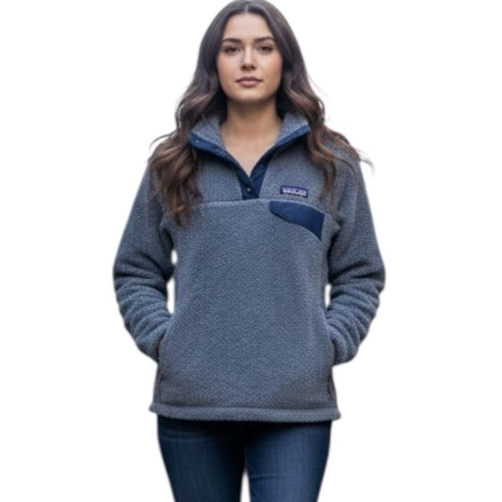 Patagonia Re-Tool Snap-T Fleece Jacket Womens Small Gray Polartec Thermal Pro